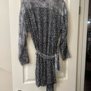 Alice and Olivia Jodi Shirtdress 8 Black and White